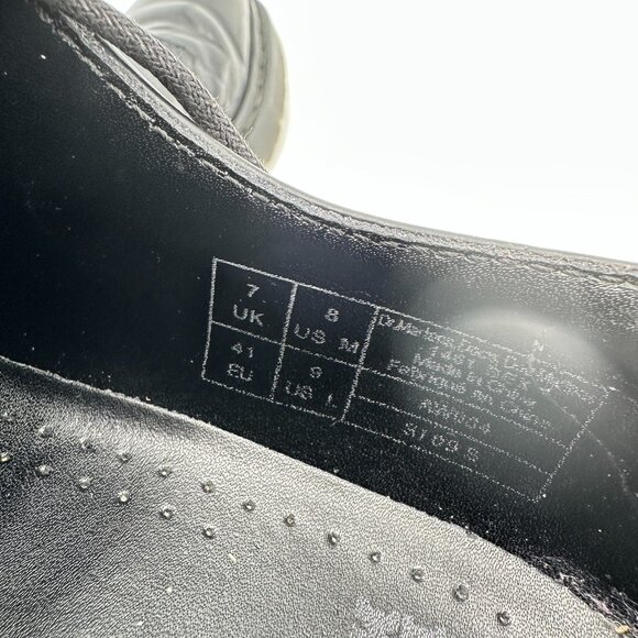 Dr Martens 1461 Women Size 9 Black Smooth Leather Platform Lace Up Derby Shoes - Picture 10 of 12